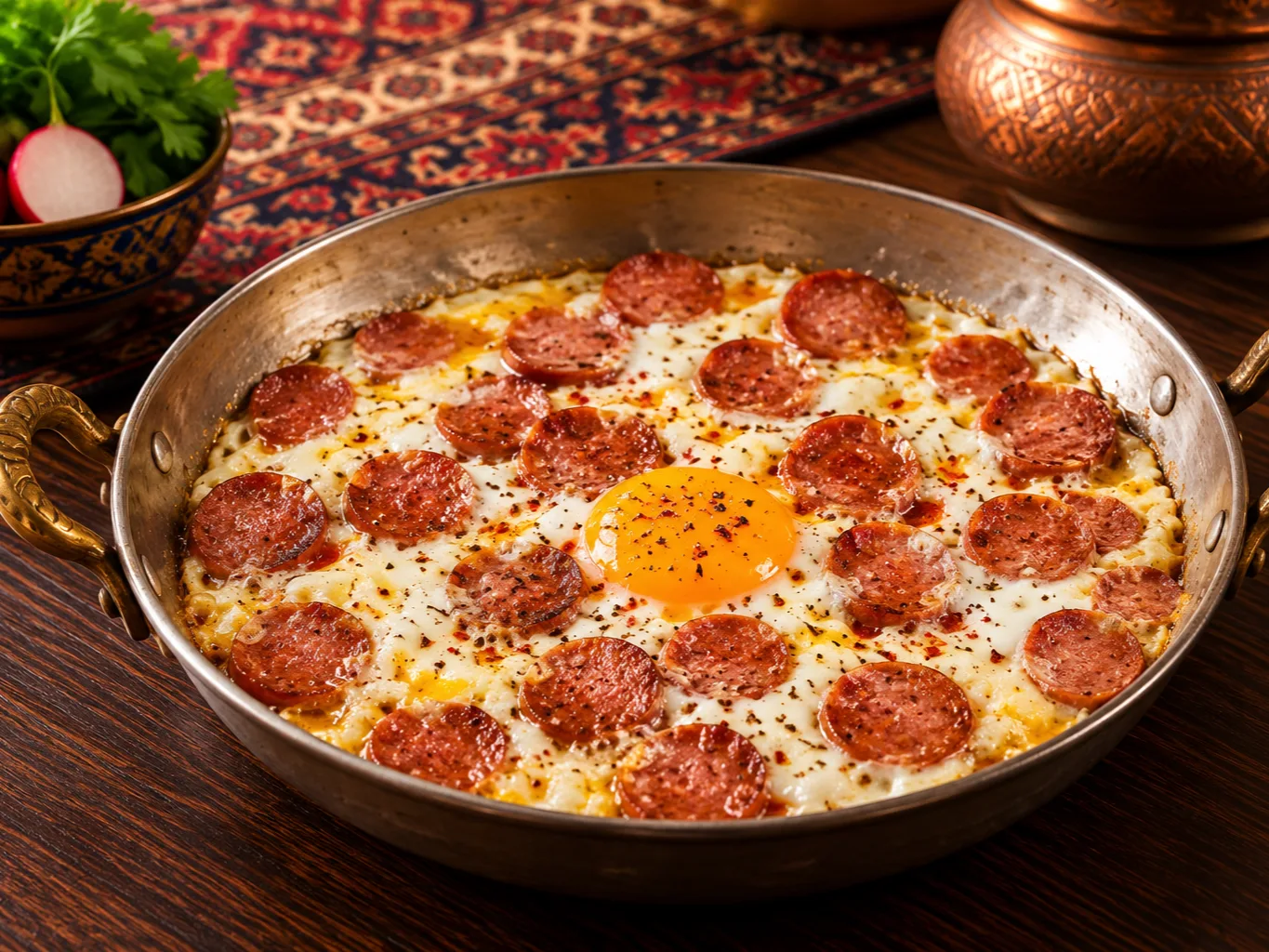 Sosis Tokhm-e Morgh (Sausage & Eggs)